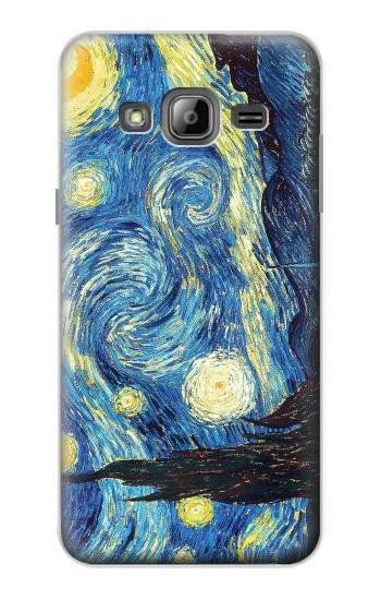 S0213 Van Gogh Starry Nights Hülle Schutzhülle Taschen für Samsung Galaxy J3 (2016)