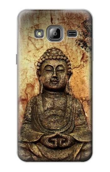 S0344 Buddha Rock Carving Hülle Schutzhülle Taschen für Samsung Galaxy J3 (2016)