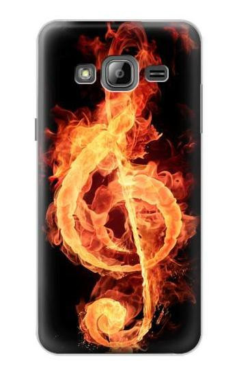 S0493 Music Note Burn Hülle Schutzhülle Taschen für Samsung Galaxy J3 (2016)