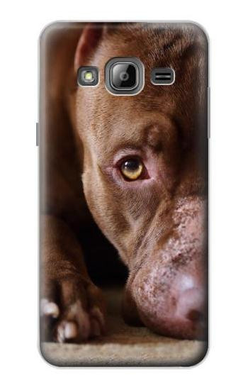 S0519 PitBull Face Hülle Schutzhülle Taschen für Samsung Galaxy J3 (2016)