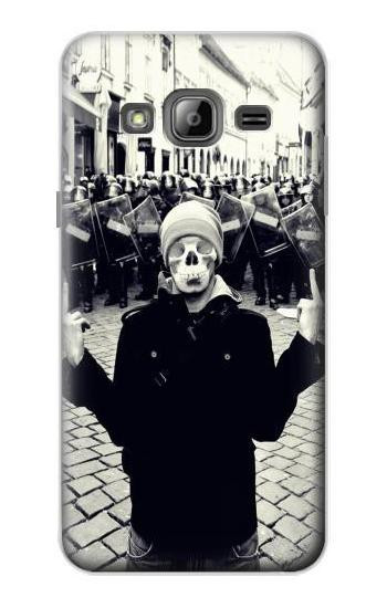 S1108 Skull Man Protester Hülle Schutzhülle Taschen für Samsung Galaxy J3 (2016)