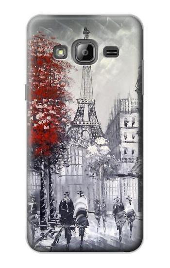S1295 Eiffel Painting of Paris Hülle Schutzhülle Taschen für Samsung Galaxy J3 (2016)
