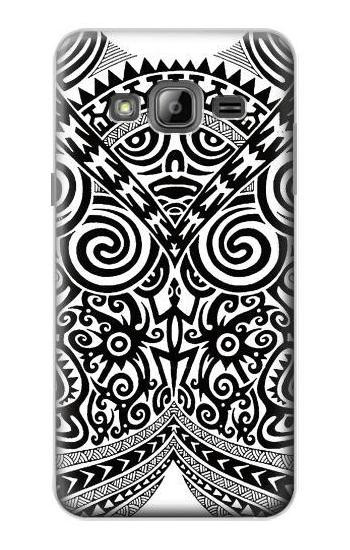 S1655 Maori Tattoo Hülle Schutzhülle Taschen für Samsung Galaxy J3 (2016)