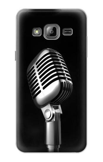 S1672 Retro Microphone Jazz Music Hülle Schutzhülle Taschen für Samsung Galaxy J3 (2016)