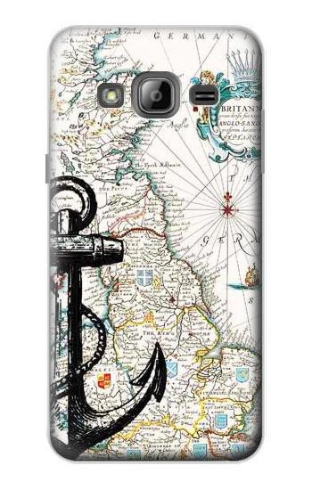S1962 Nautical Chart Hülle Schutzhülle Taschen für Samsung Galaxy J3 (2016)
