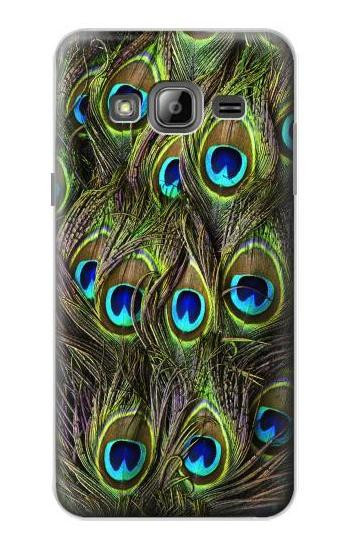 S1965 Peacock Feather Hülle Schutzhülle Taschen für Samsung Galaxy J3 (2016)