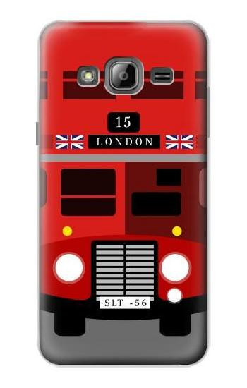 S2058 England British Double Decker Bus Hülle Schutzhülle Taschen für Samsung Galaxy J3 (2016)