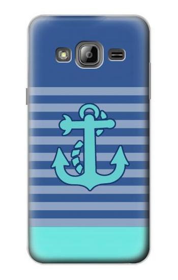S2081 Nautical Anchor Hülle Schutzhülle Taschen für Samsung Galaxy J3 (2016)