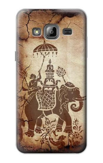 S2102 Thai Art Buddha on Elephant Hülle Schutzhülle Taschen für Samsung Galaxy J3 (2016)