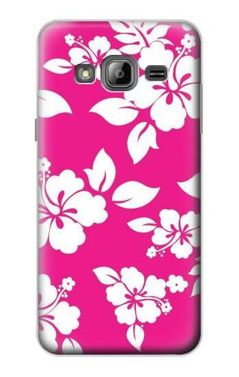 S2246 Hawaiian Hibiscus Pink Pattern Hülle Schutzhülle Taschen für Samsung Galaxy J3 (2016)