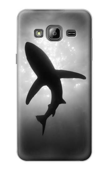 S2367 Shark Monochrome Hülle Schutzhülle Taschen für Samsung Galaxy J3 (2016)