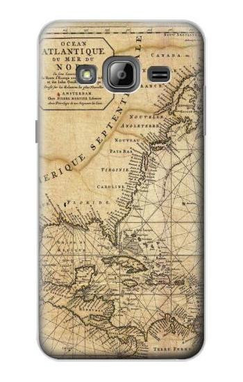 S2506 Exploration North America Map Hülle Schutzhülle Taschen für Samsung Galaxy J3 (2016)