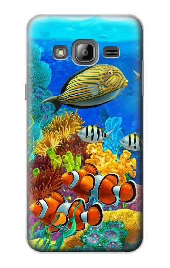 S2568 Sea Seabed Fish Corals Underwater Ocean Hülle Schutzhülle Taschen für Samsung Galaxy J3 (2016)