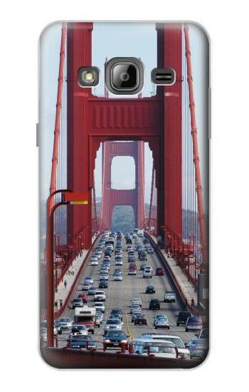 S2637 Golden Gate Bridge Hülle Schutzhülle Taschen für Samsung Galaxy J3 (2016)