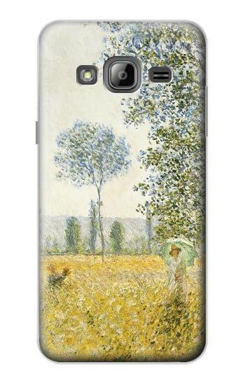 S2682 Claude Monet Fields In Spring Hülle Schutzhülle Taschen für Samsung Galaxy J3 (2016)