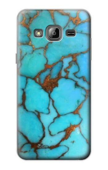 S2685 Aqua Turquoise Gemstone Graphic Printed Hülle Schutzhülle Taschen für Samsung Galaxy J3 (2016)
