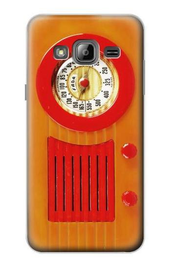 S2780 Vintage Orange Bakelite Radio Hülle Schutzhülle Taschen für Samsung Galaxy J3 (2016)
