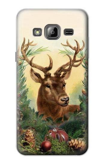 S2841 Vintage Reindeer Christmas Hülle Schutzhülle Taschen für Samsung Galaxy J3 (2016)