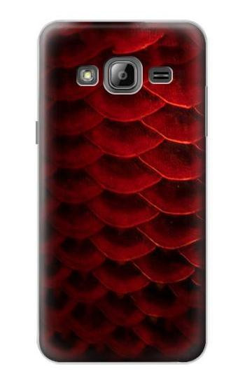 S2879 Red Arowana Fish Scale Hülle Schutzhülle Taschen für Samsung Galaxy J3 (2016)