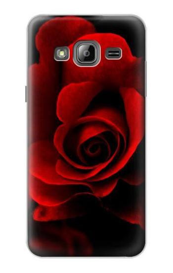 S2898 Red Rose Hülle Schutzhülle Taschen für Samsung Galaxy J3 (2016)