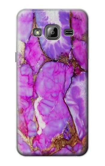 S2907 Purple Turquoise Stone Hülle Schutzhülle Taschen für Samsung Galaxy J3 (2016)