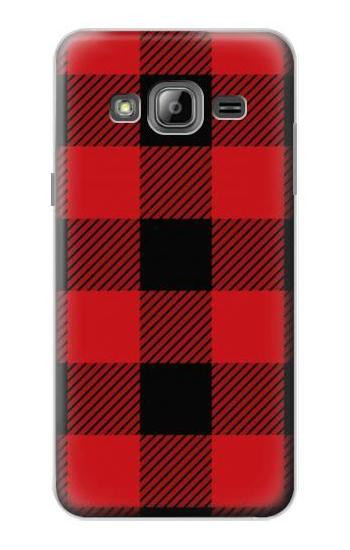 S2931 Red Buffalo Check Pattern Hülle Schutzhülle Taschen für Samsung Galaxy J3 (2016)