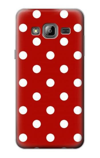 S2951 Red Polka Dots Hülle Schutzhülle Taschen für Samsung Galaxy J3 (2016)