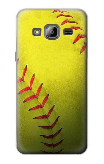S3031 Yellow Softball Ball Hülle Schutzhülle Taschen für Samsung Galaxy J3 (2016)