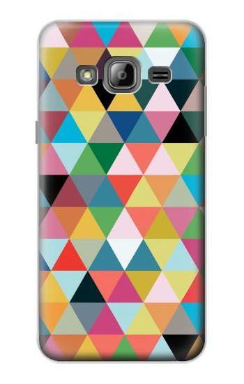 S3049 Triangles Vibrant Colors Hülle Schutzhülle Taschen für Samsung Galaxy J3 (2016)