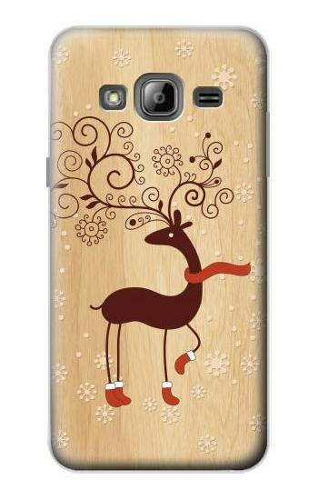 S3081 Wooden Raindeer Graphic Printed Hülle Schutzhülle Taschen für Samsung Galaxy J3 (2016)