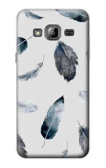 S3085 Feather Paint Pattern Hülle Schutzhülle Taschen für Samsung Galaxy J3 (2016)