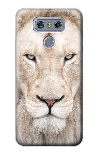 S2399 White Lion Face Hülle Schutzhülle Taschen für LG G6