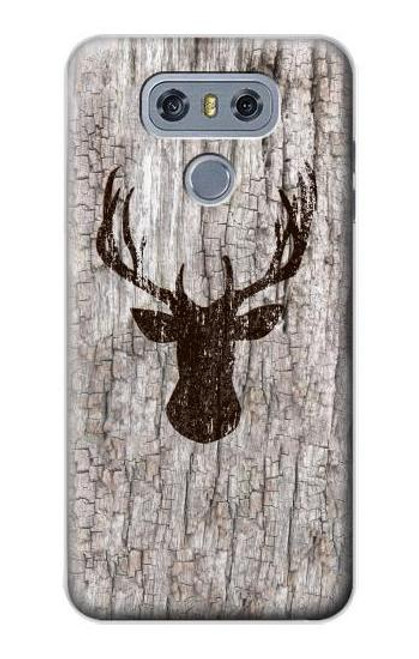 S2505 Reindeer Head Old Wood Texture Graphic Hülle Schutzhülle Taschen für LG G6