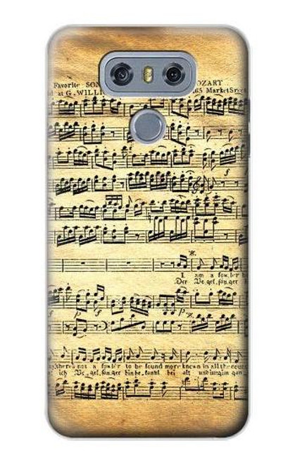 S2667 The Fowler Mozart Music Sheet Hülle Schutzhülle Taschen für LG G6