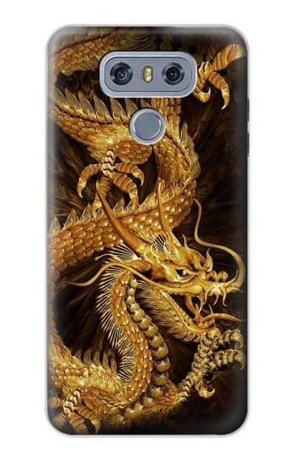 S2804 Chinese Gold Dragon Printed Hülle Schutzhülle Taschen für LG G6
