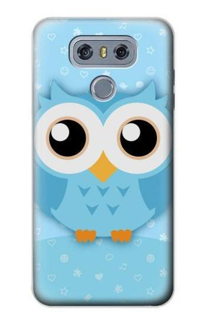 S3029 Cute Blue Owl Hülle Schutzhülle Taschen für LG G6