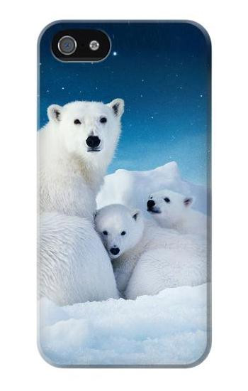 S0285 Polar Bear Family Arctic Hülle Schutzhülle Taschen für iPhone 5 5S SE