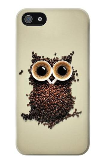 S0360 Coffee Owl Hülle Schutzhülle Taschen für iPhone 5 5S SE