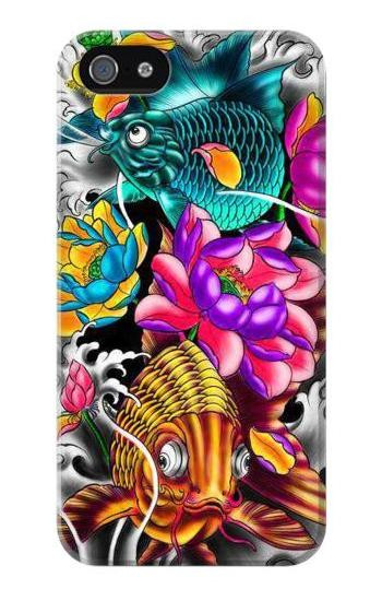 S1630 Fish Japanese Oriental Tattoo Hülle Schutzhülle Taschen für iPhone 5 5S SE