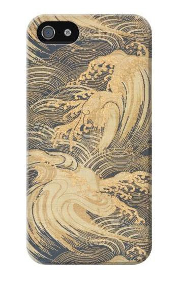 S2680 Japan Art Obi With Stylized Waves Hülle Schutzhülle Taschen für iPhone 5 5S SE