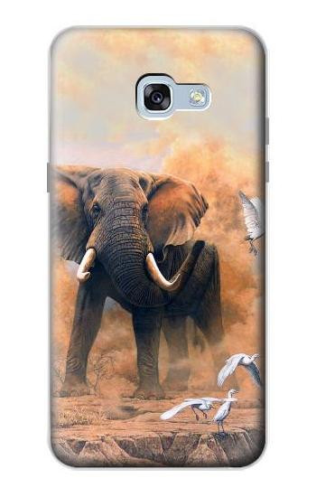 S1292 Dusty Elephant Egrets Hülle Schutzhülle Taschen für Samsung Galaxy A5 (2017)