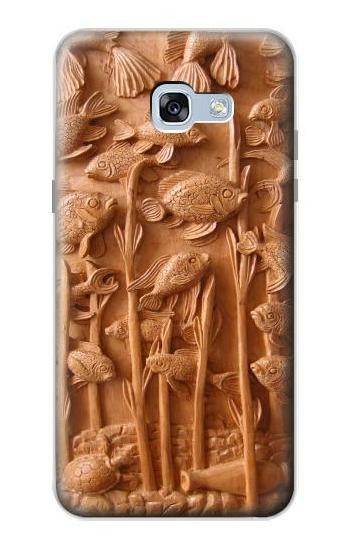 S1307 Fish Wood Carving Graphic Printed Hülle Schutzhülle Taschen für Samsung Galaxy A5 (2017)