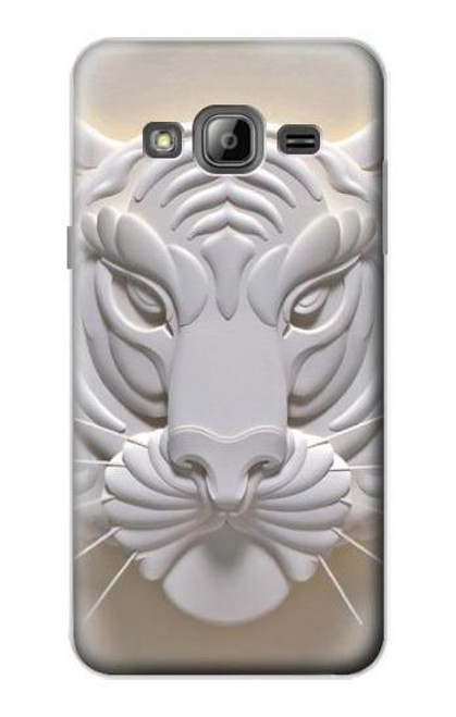 S0574 Tiger Carving Hülle Schutzhülle Taschen für Samsung Galaxy J3 (2016)