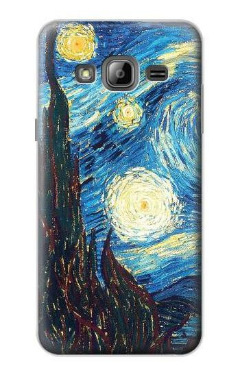 S0582 Van Gogh Starry Nights Hülle Schutzhülle Taschen für Samsung Galaxy J3 (2016)