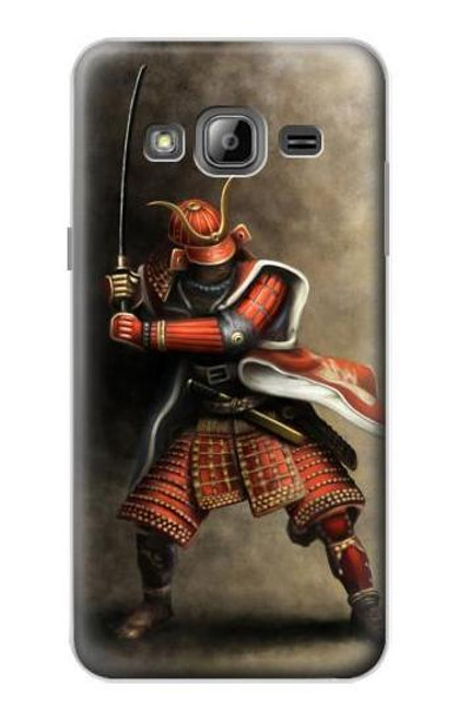 S0796 Japan Red Samurai Hülle Schutzhülle Taschen für Samsung Galaxy J3 (2016)