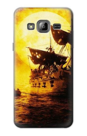 S0841 Pirates Black Pearl Hülle Schutzhülle Taschen für Samsung Galaxy J3 (2016)