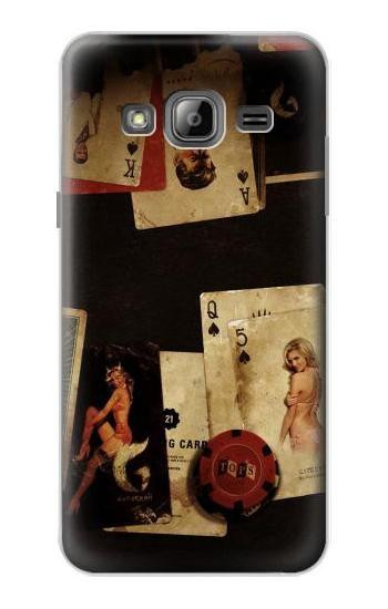 S1069 Old Vintage Sexy Poker Hülle Schutzhülle Taschen für Samsung Galaxy J3 (2016)