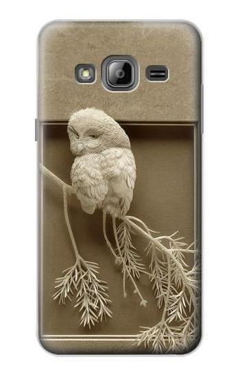 S1386 Paper Sculpture Owl Hülle Schutzhülle Taschen für Samsung Galaxy J3 (2016)