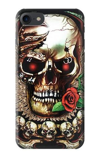 S0753 Skull Wing Rose Punk Hülle Schutzhülle Taschen für iPhone 7, iPhone 8