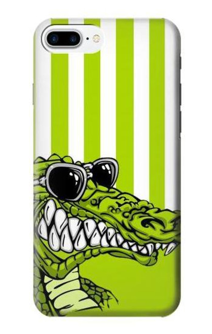 S2323 Funny Green Alligator Crocodile Hülle Schutzhülle Taschen für iPhone 7 Plus, iPhone 8 Plus